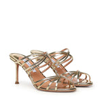 Mules Tell Me in pelle metallizzata TLMMIDM0 SSYSOG AQUAZZURA 