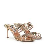 Mules Tell Me in pelle metallizzata TLMMIDM0 SSYSOG AQUAZZURA 