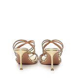 Mules Tell Me in pelle metallizzata TLMMIDM0 SSYSOG AQUAZZURA 