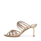 Mules Tell Me in pelle metallizzata TLMMIDM0 SSYSOG AQUAZZURA 