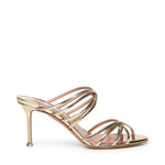 Mules Tell Me in pelle metallizzata TLMMIDM0 SSYSOG AQUAZZURA 