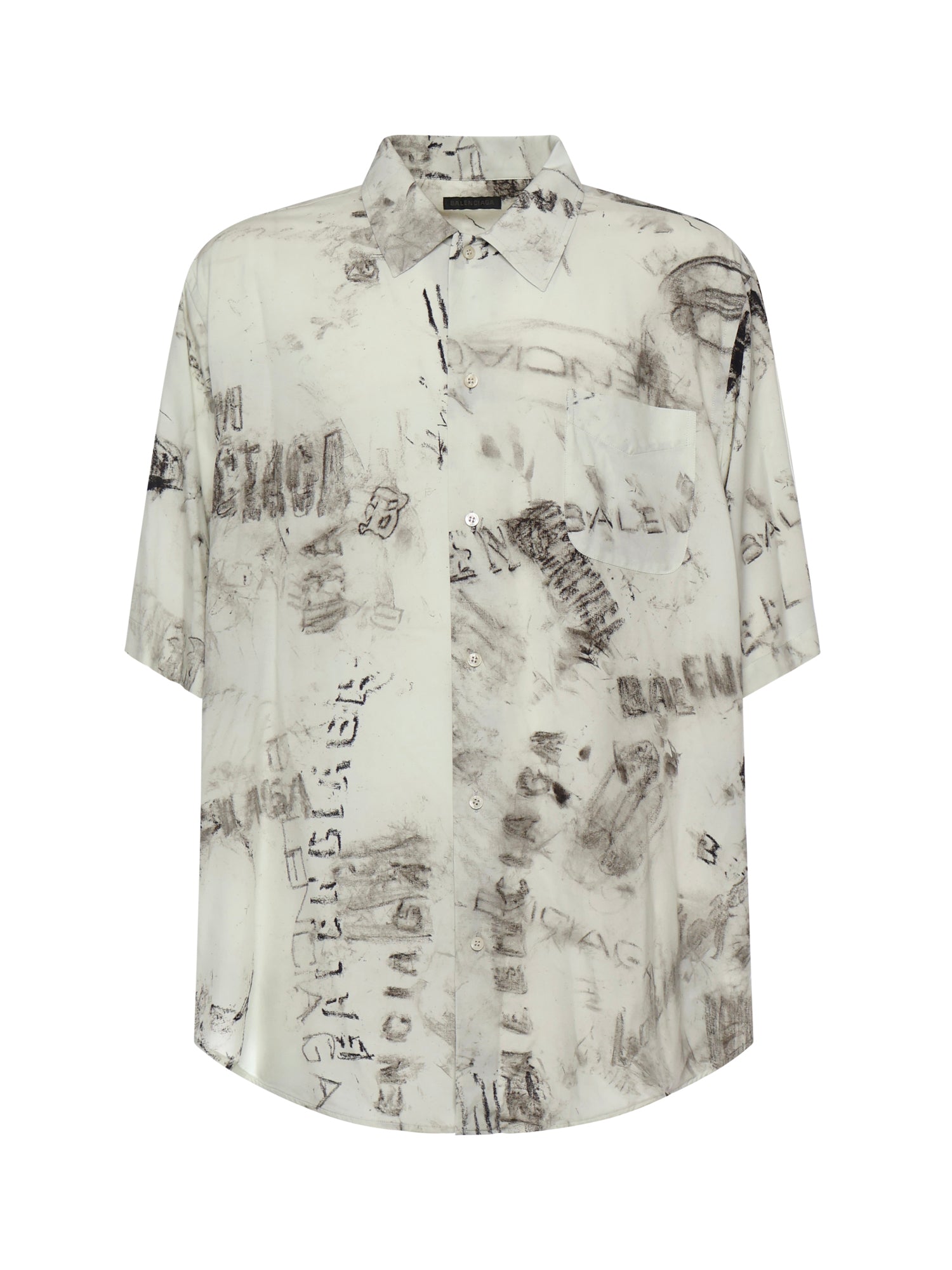 Camicia con stampa in popeline di viscosa 852334 TTL781240 BALENCIAGA 