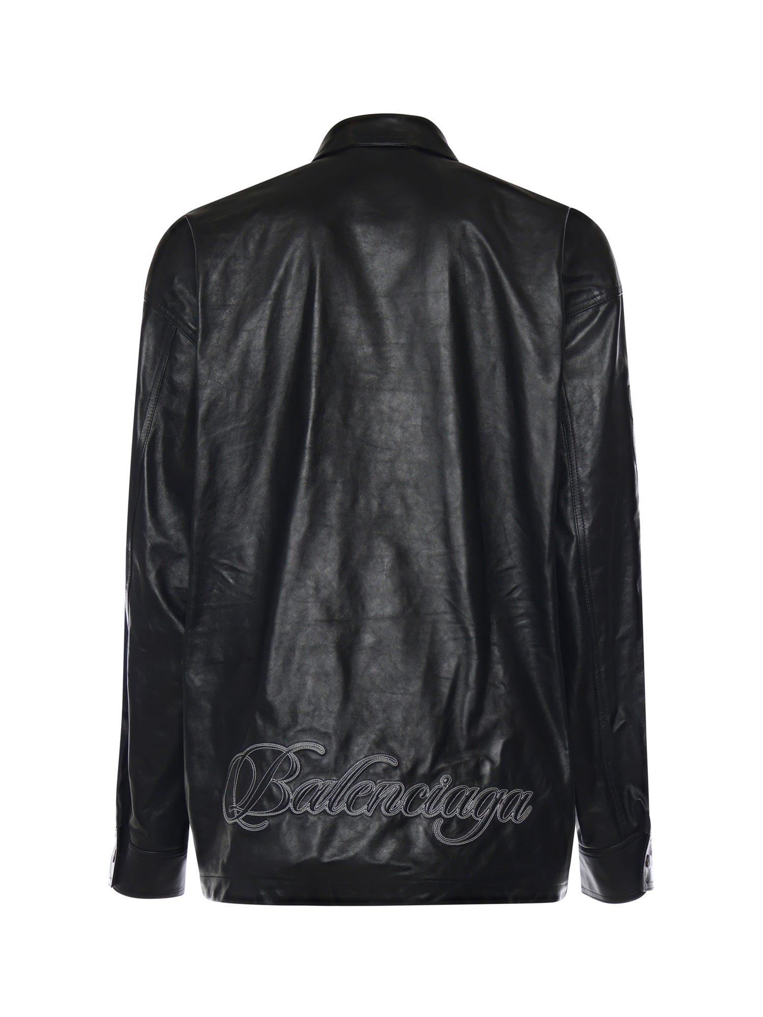 Overshirt in pelle con logo 856341 TRS131000 BALENCIAGA 