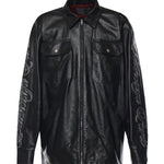 Overshirt in pelle con logo 856341 TRS131000 BALENCIAGA 