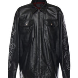 Overshirt in pelle con logo 856341 TRS131000 BALENCIAGA 