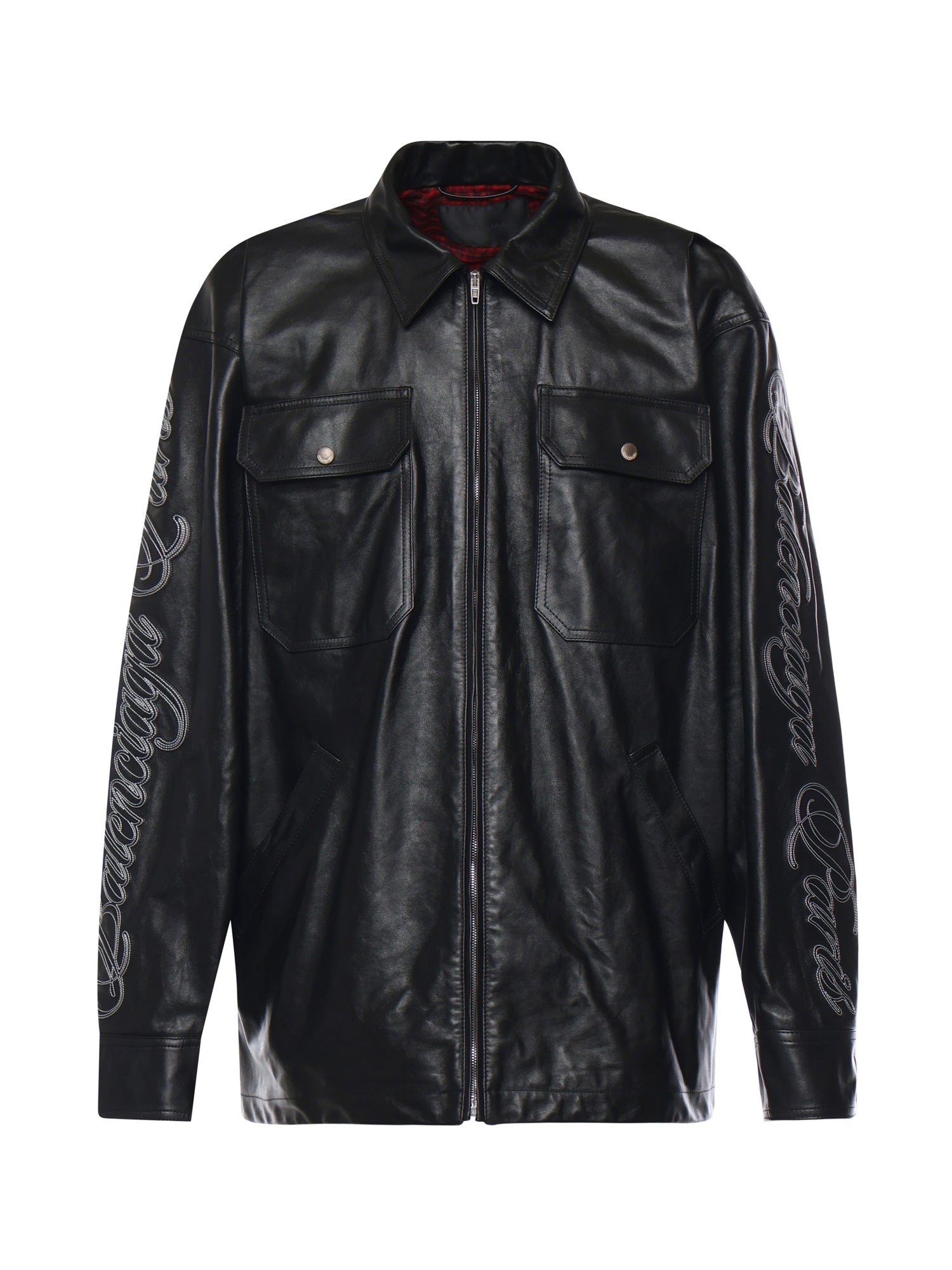 Overshirt in pelle con logo 856341 TRS131000 BALENCIAGA 