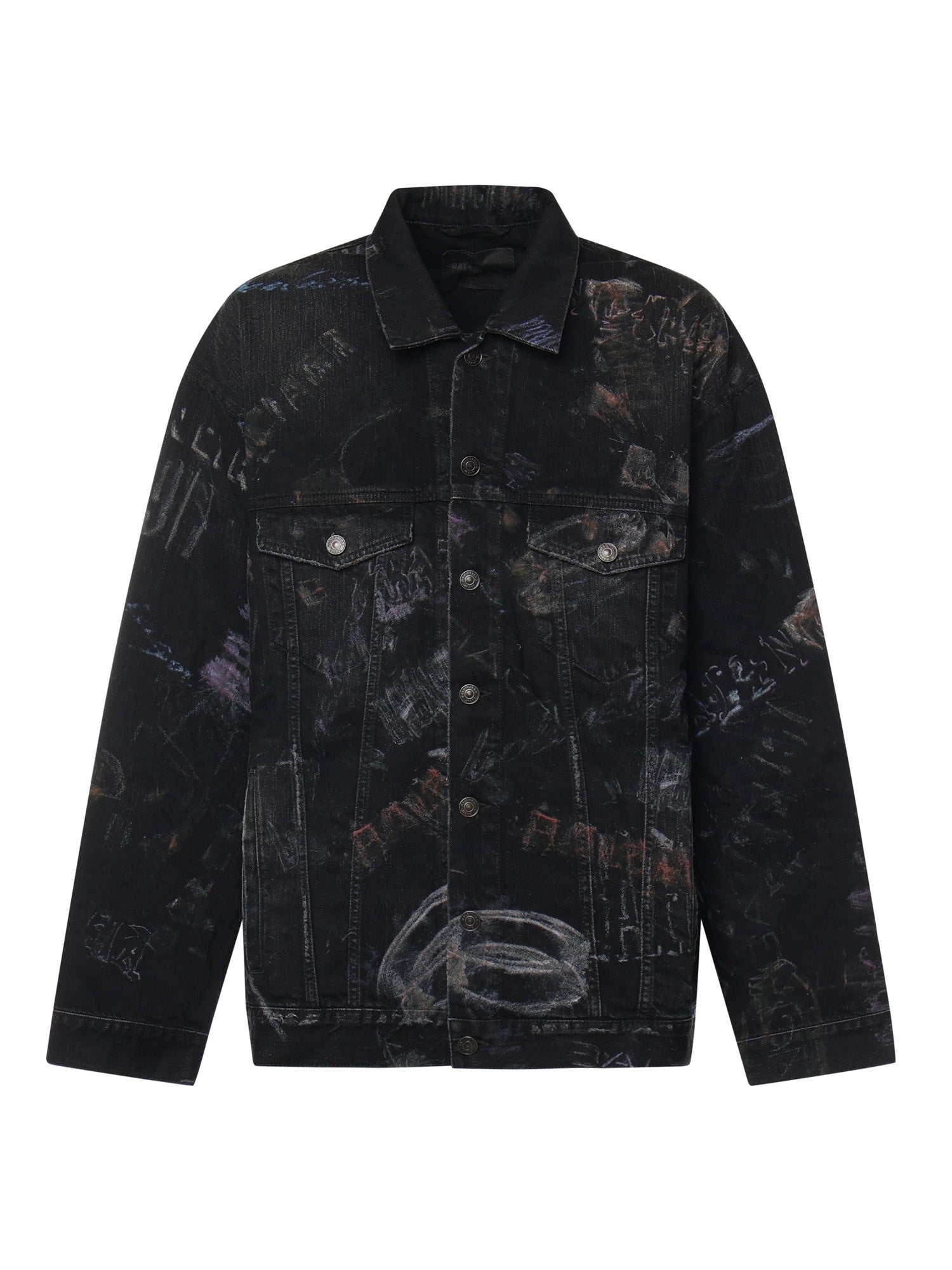 Giacca in denim di cotone washed crayon allover 857181 TTWA81037 BALENCIAGA 
