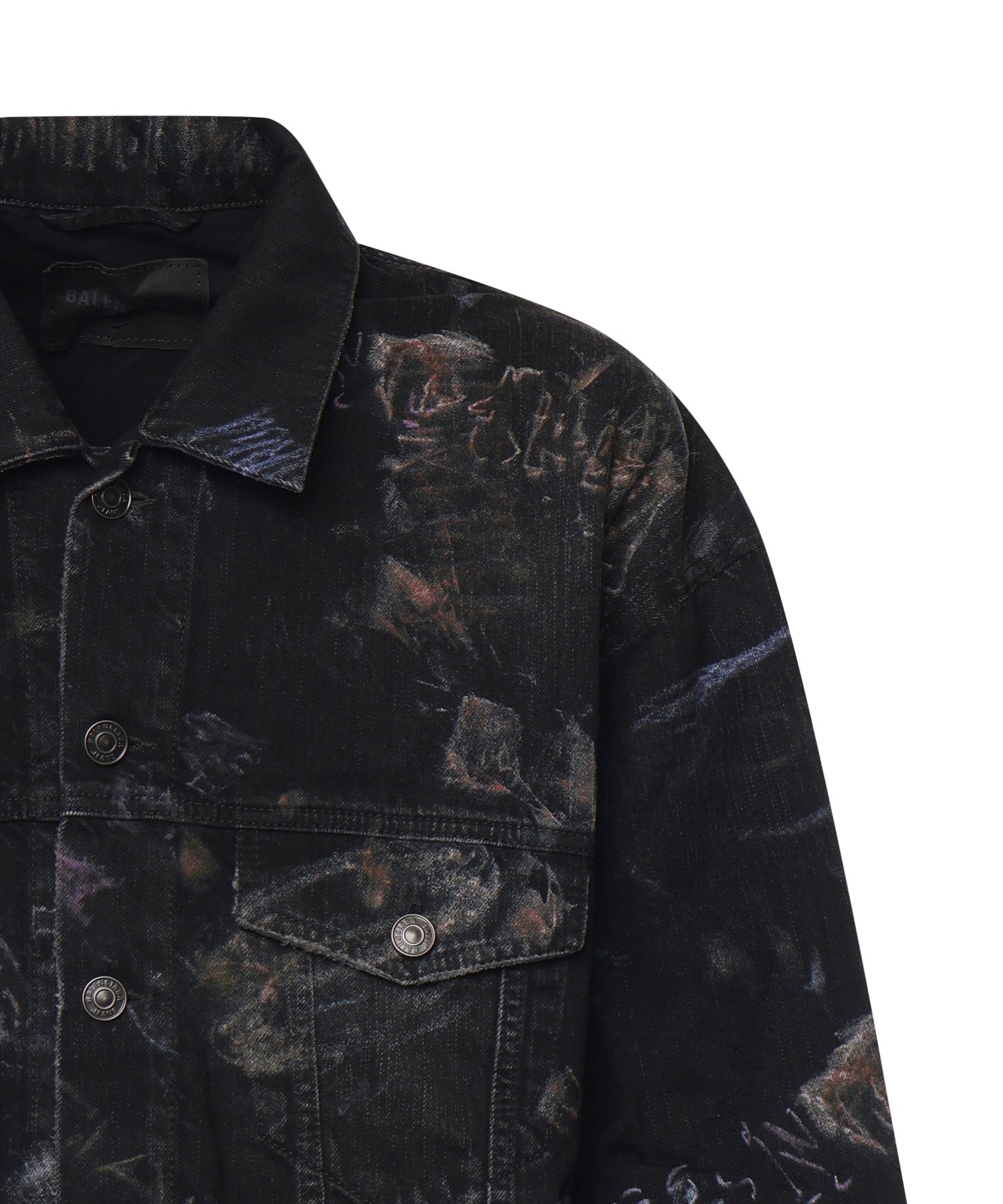 Giacca in denim di cotone washed crayon allover 857181 TTWA81037 BALENCIAGA 
