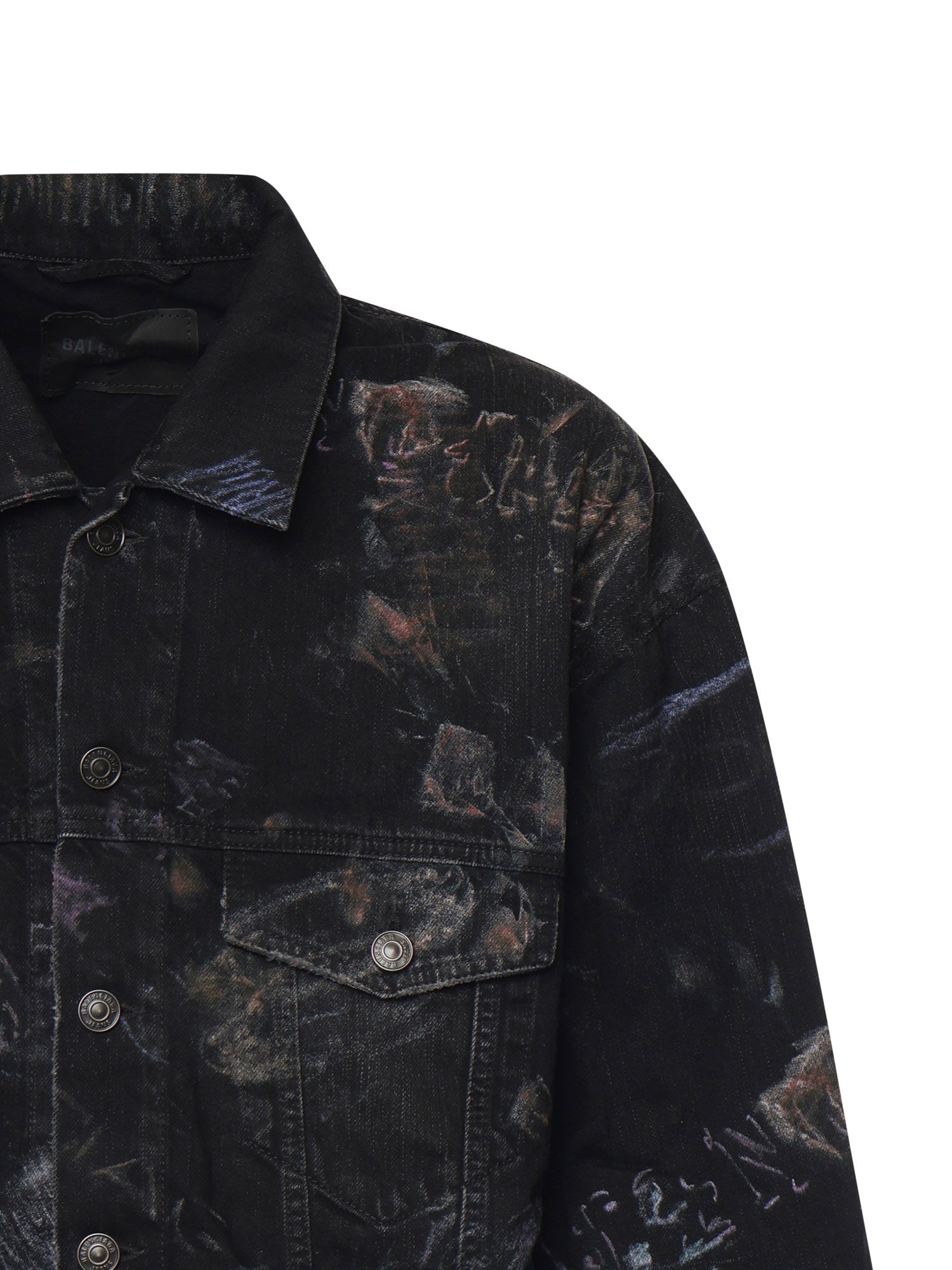 Giacca in denim di cotone washed crayon allover 857181 TTWA81037 BALENCIAGA 
