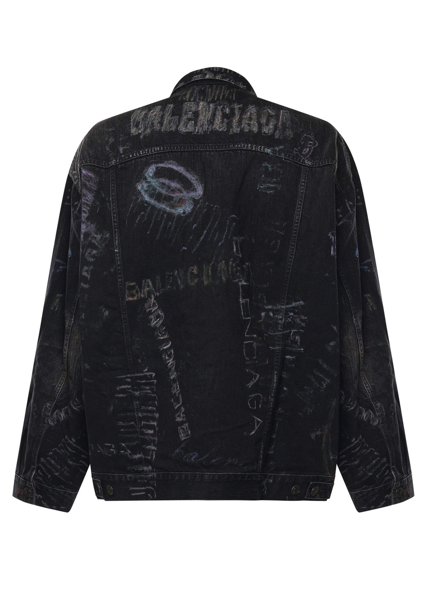 Giacca in denim di cotone washed crayon allover 857181 TTWA81037 BALENCIAGA 