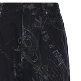 Pantaloni Baggy Minimal in denim di cotone washed crayon allover 857216 TTWA81037 BALENCIAGA 