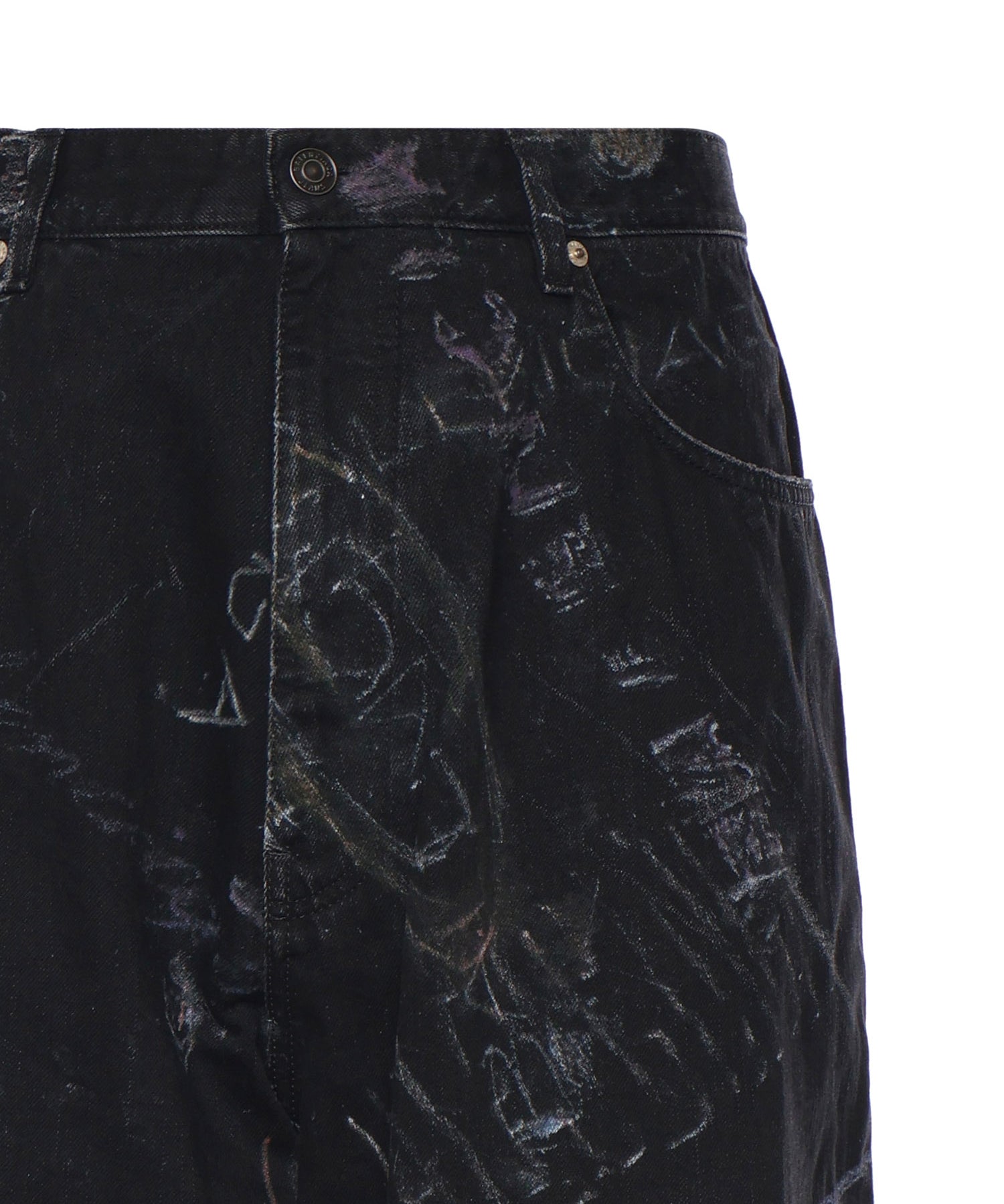 Pantaloni Baggy Minimal in denim di cotone washed crayon allover 857216 TTWA81037 BALENCIAGA 
