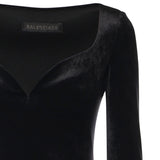 Abito scollo a cuore in jersey di velluto 857335 TTV071000 BALENCIAGA 