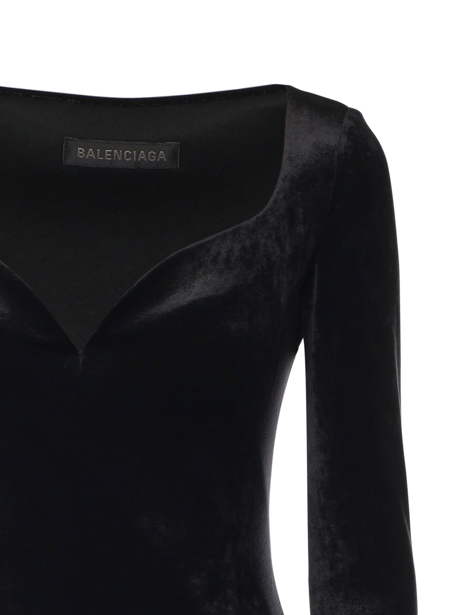 Abito scollo a cuore in jersey di velluto 857335 TTV071000 BALENCIAGA 
