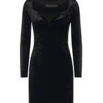 Abito scollo a cuore in jersey di velluto 857335 TTV071000 BALENCIAGA 
