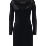 Abito scollo a cuore in jersey di velluto 857335 TTV071000 BALENCIAGA 