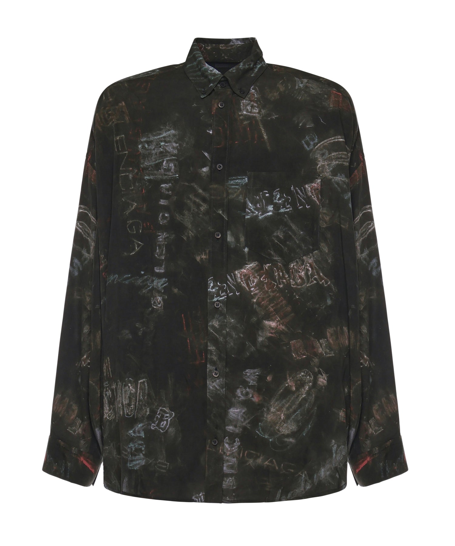 Camicia Cocoon Washed Crayon Allover in popeline di viscosa 857811 TTL781055 BALENCIAGA 