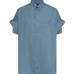 Camicia con maniche con risvolto in popeline di cotone 857833 TTM131463 BALENCIAGA 