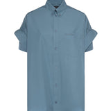 Camicia con maniche con risvolto in popeline di cotone 857833 TTM131463 BALENCIAGA 