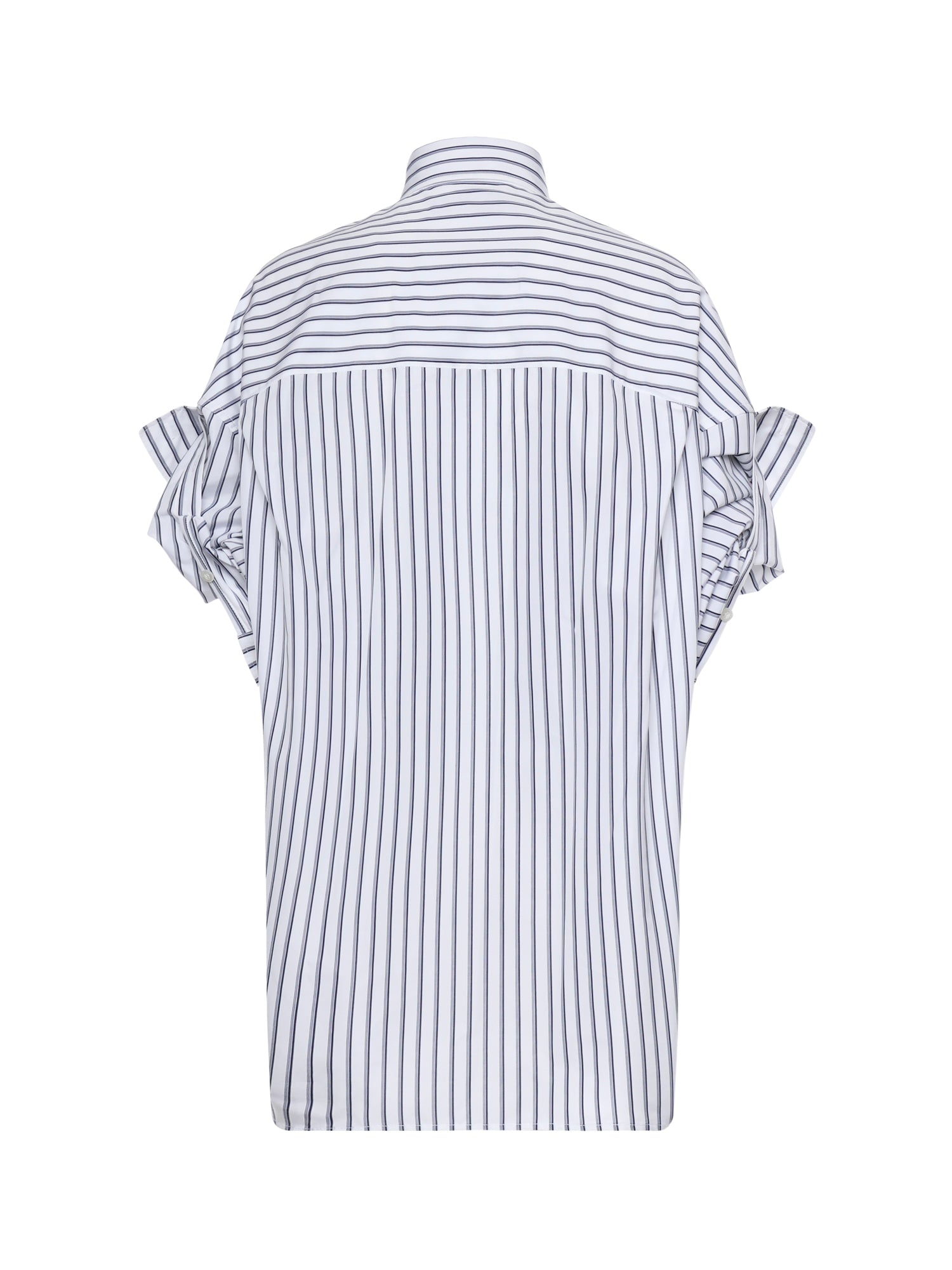 Camicia con maniche con risvolto in popeline a righe 857833 TTM339086 BALENCIAGA 