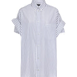 Camicia con maniche con risvolto in popeline a righe 857833 TTM339086 BALENCIAGA 