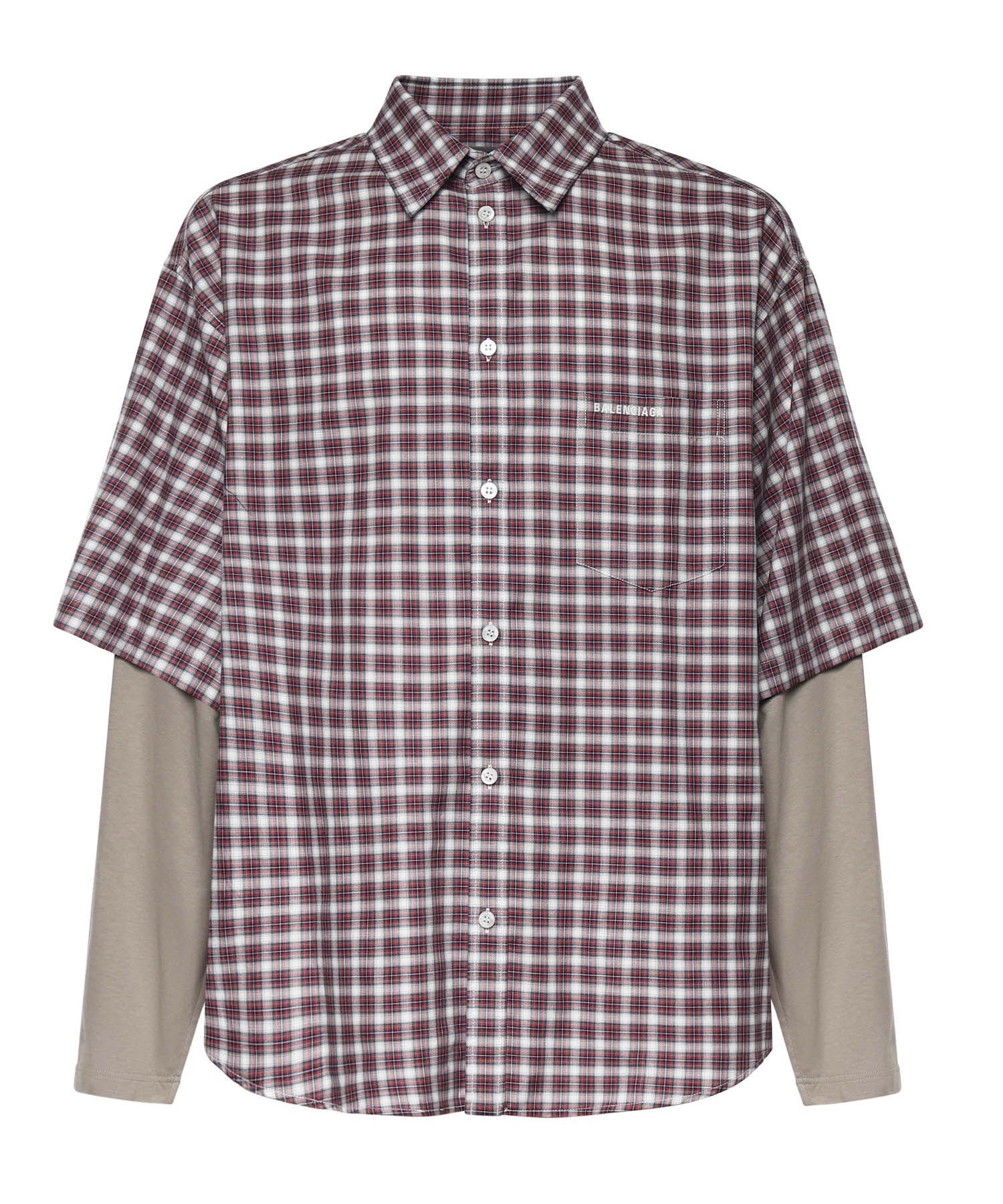 Camicia Wrong Sleeve in popeline check 866543 TUM176011 BALENCIAGA 