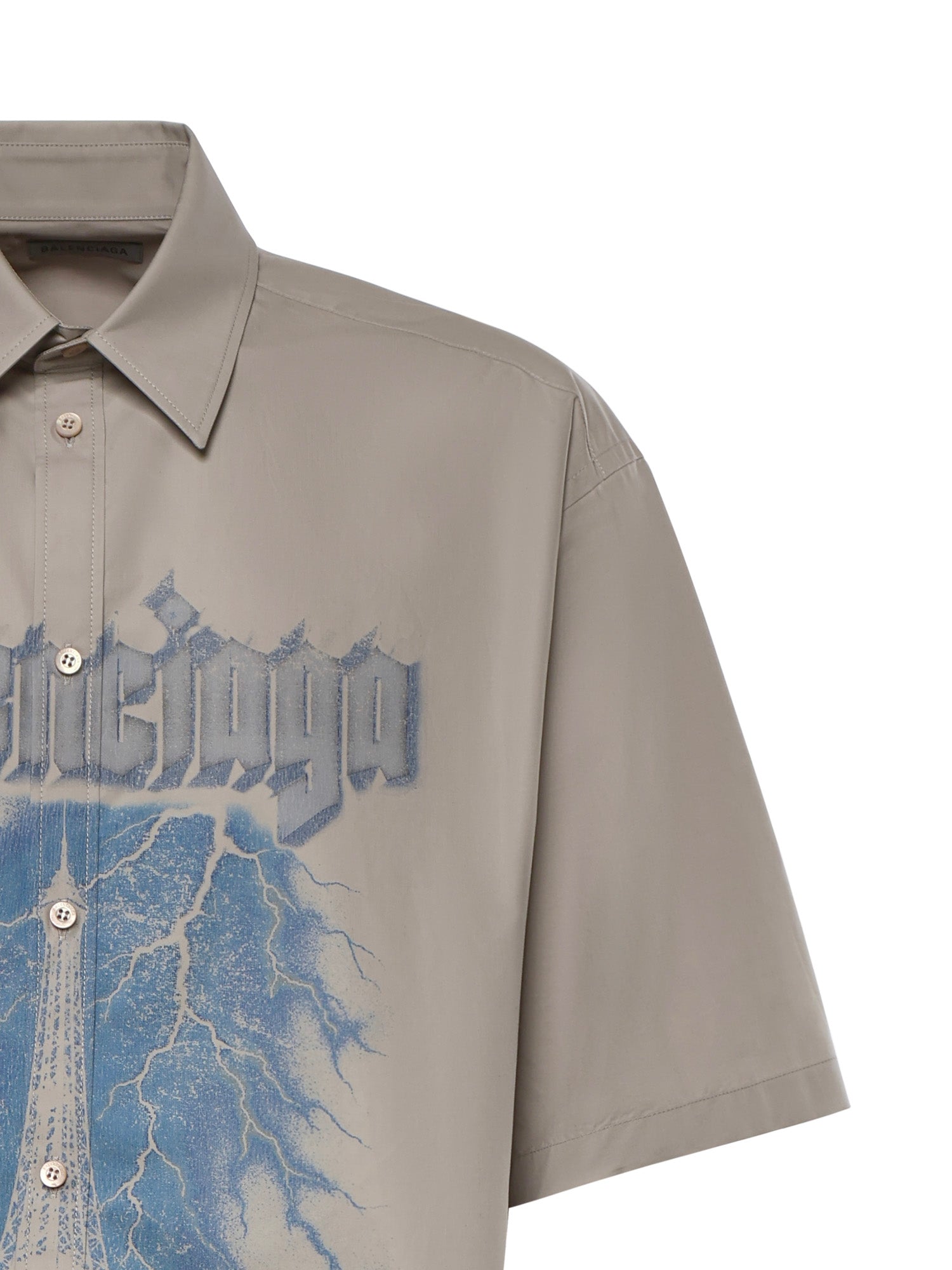 Camicia in cotone con stampa logo 869793 TRM282967 BALENCIAGA 