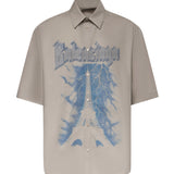 Camicia in cotone con stampa logo 869793 TRM282967 BALENCIAGA 