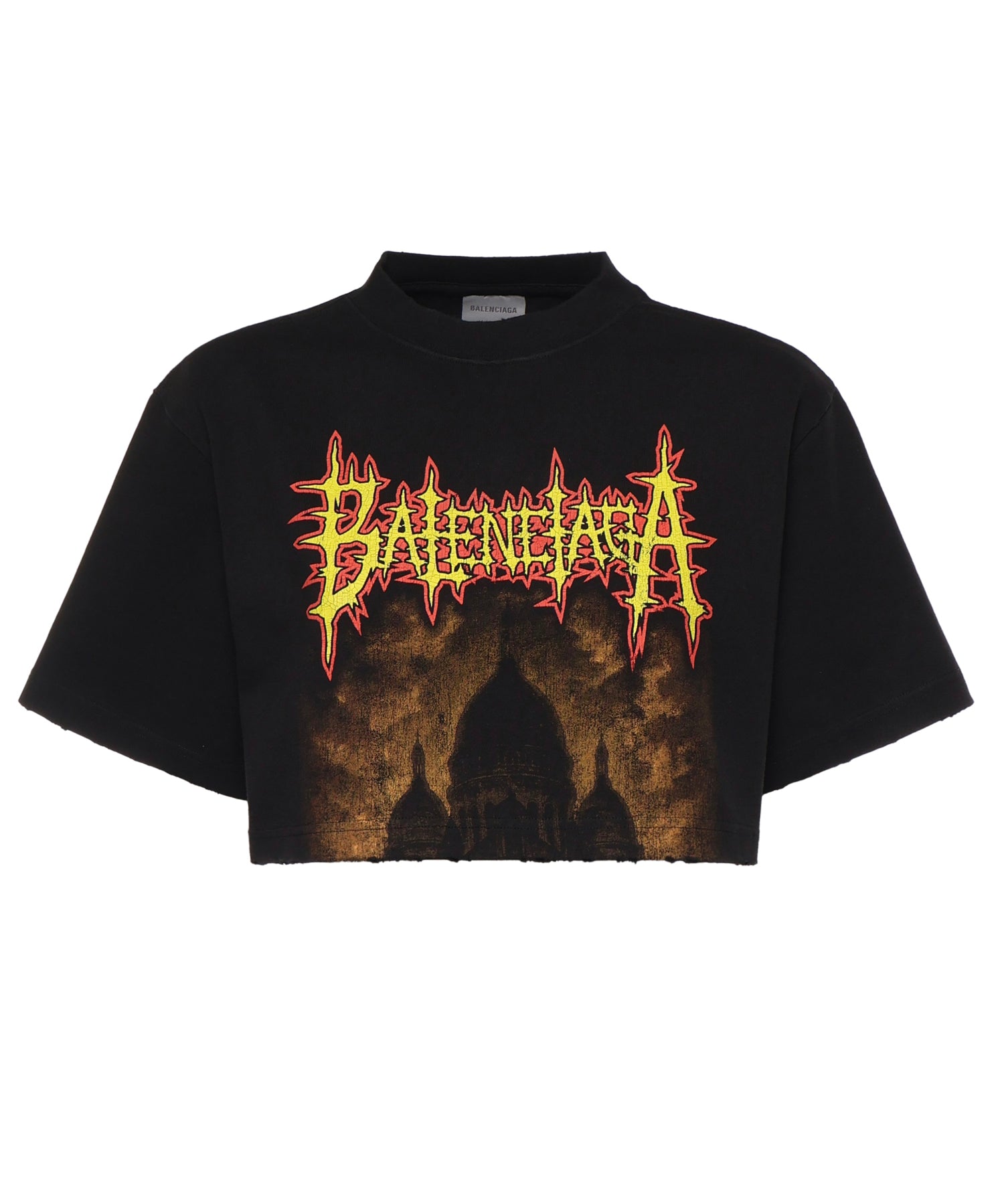 T-Shirt cropped Balenciaga Sacré Cœur in jersey 871735 TUVE11000 BALENCIAGA 