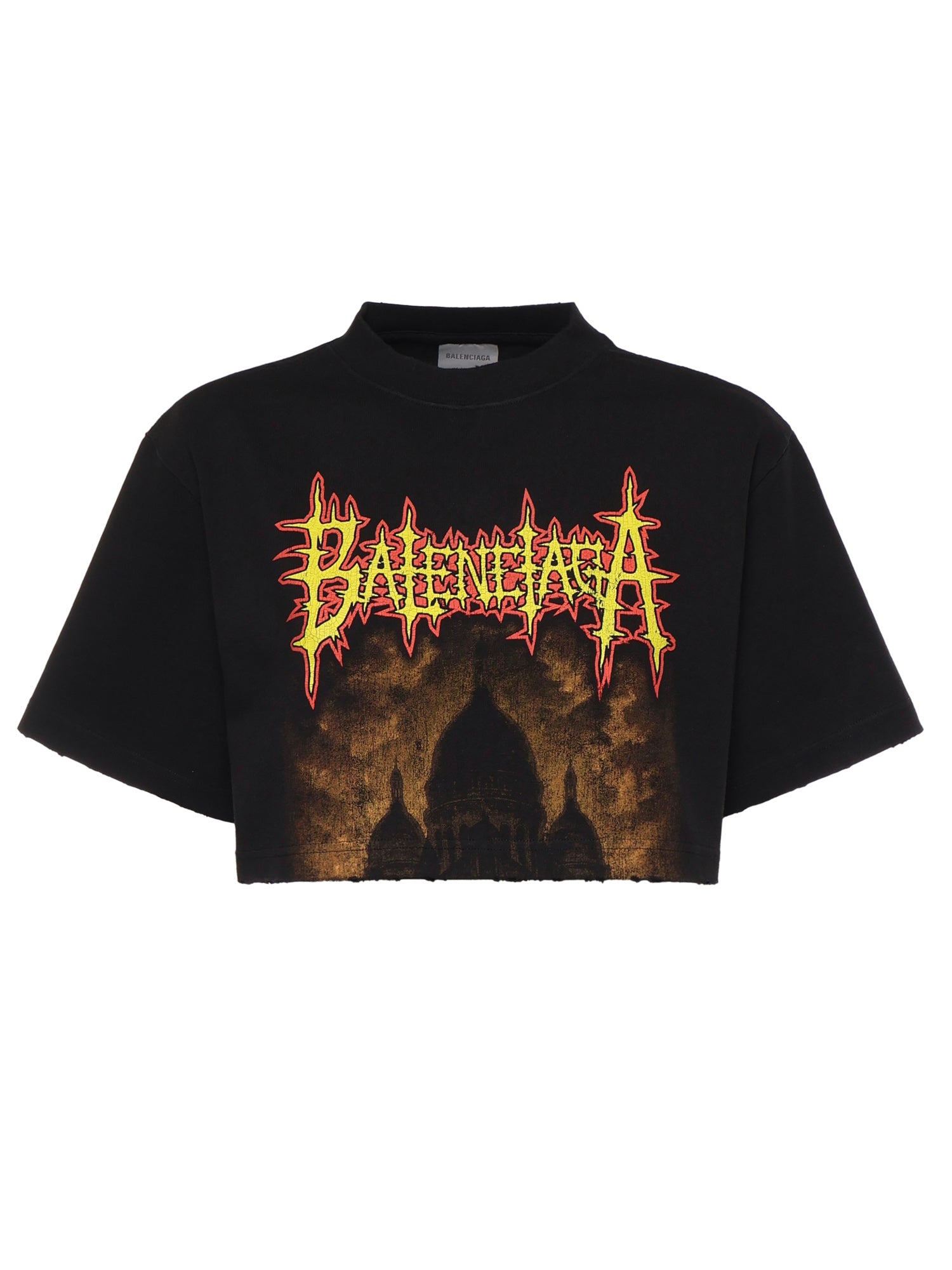 T-Shirt cropped Balenciaga Sacré Cœur in jersey 871735 TUVE11000 BALENCIAGA 