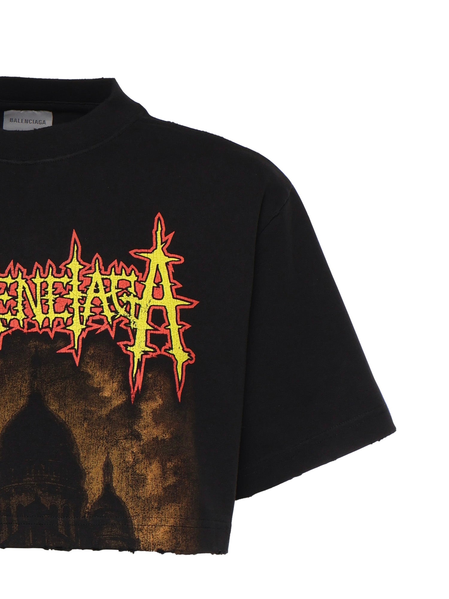 T-Shirt cropped Balenciaga Sacré Cœur in jersey 871735 TUVE11000 BALENCIAGA 