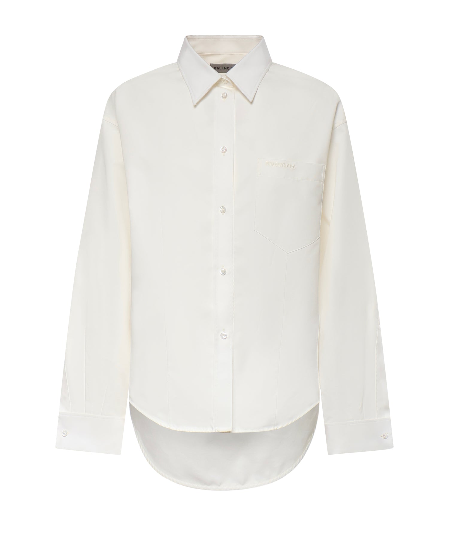 Camicia Classica in popeline di seta e organza di cotone 872318 TUM189000 BALENCIAGA 