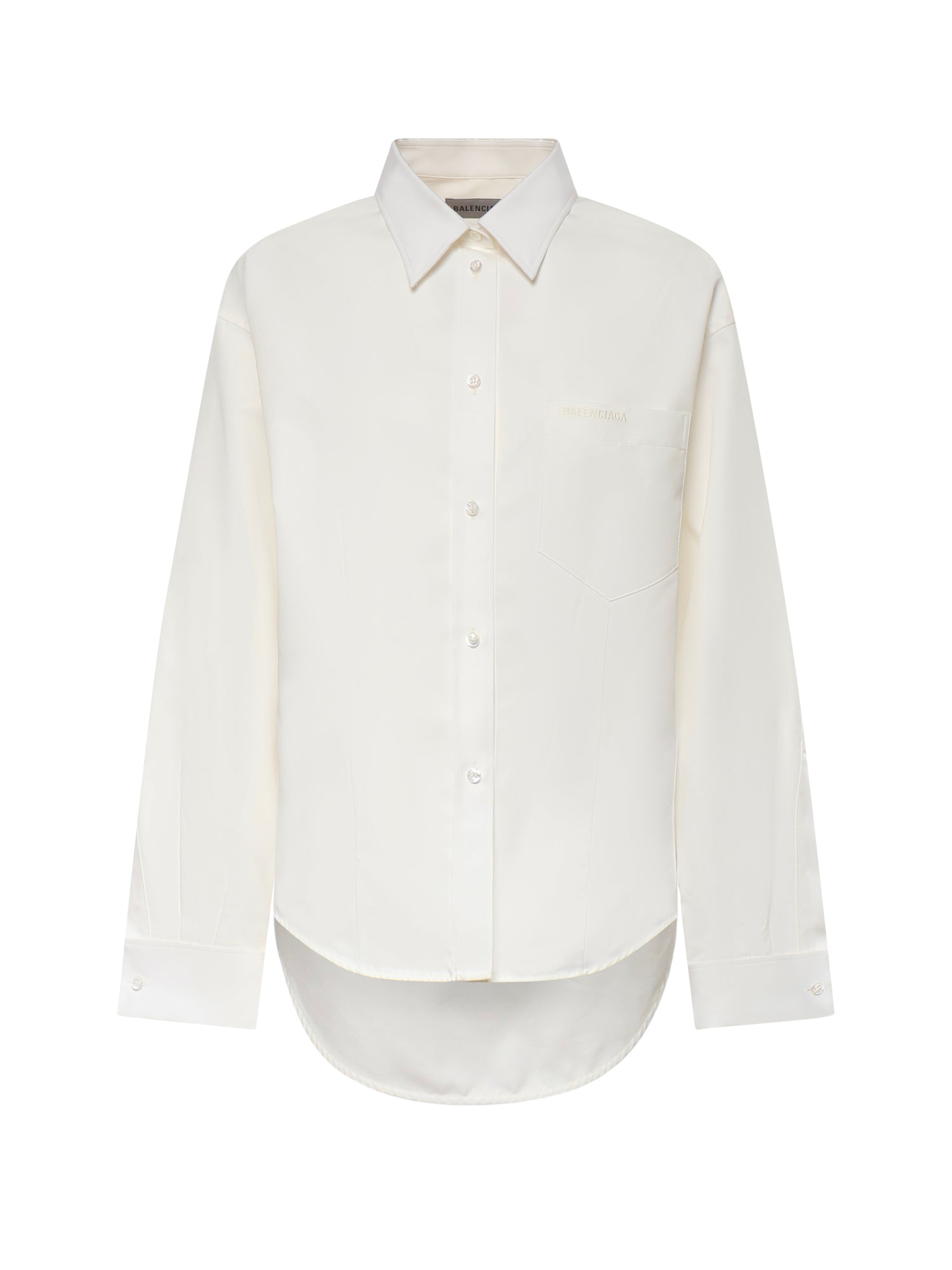 Camicia Classica in popeline di seta e organza di cotone 872318 TUM189000 BALENCIAGA 