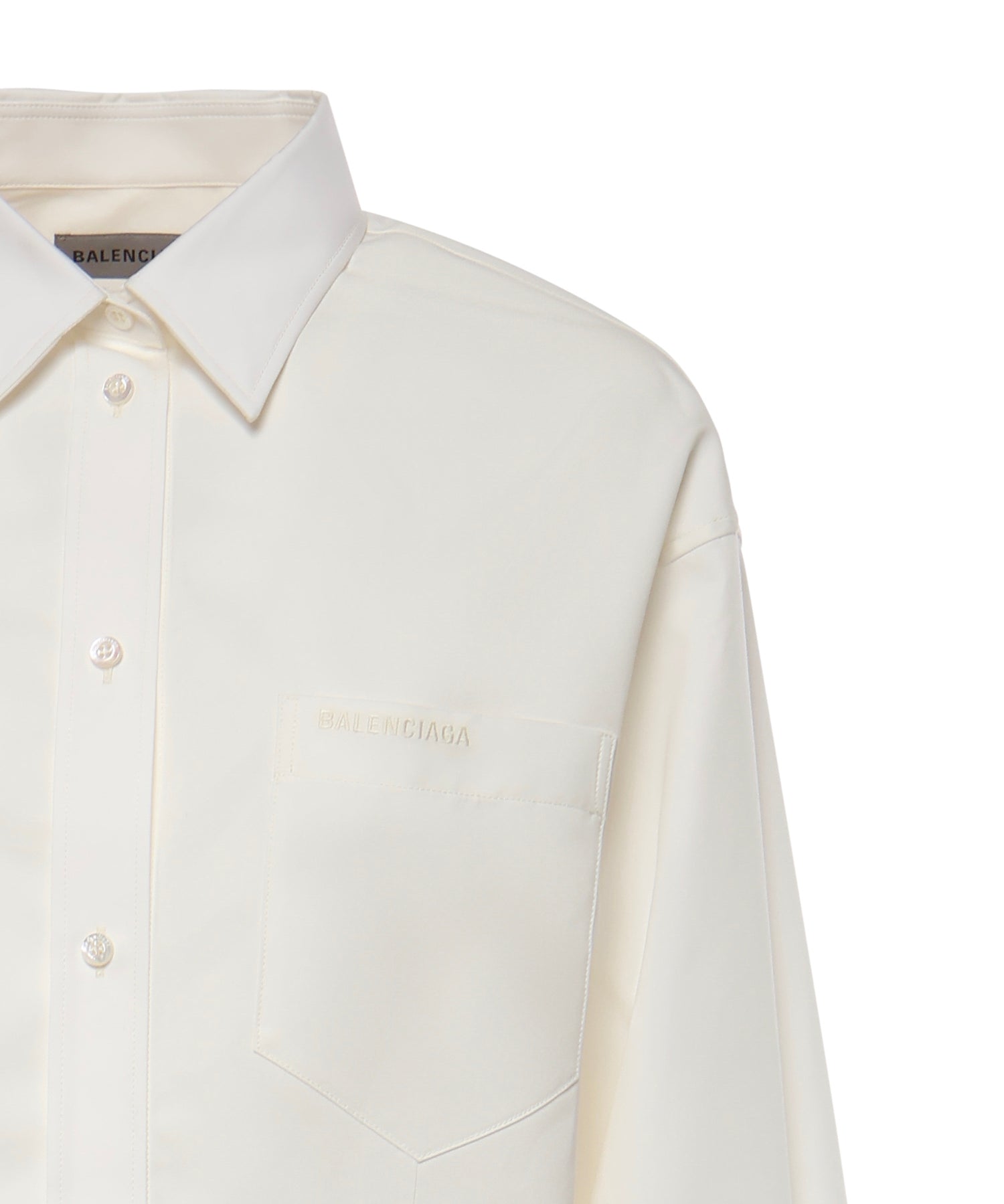 Camicia Classica in popeline di seta e organza di cotone 872318 TUM189000 BALENCIAGA 