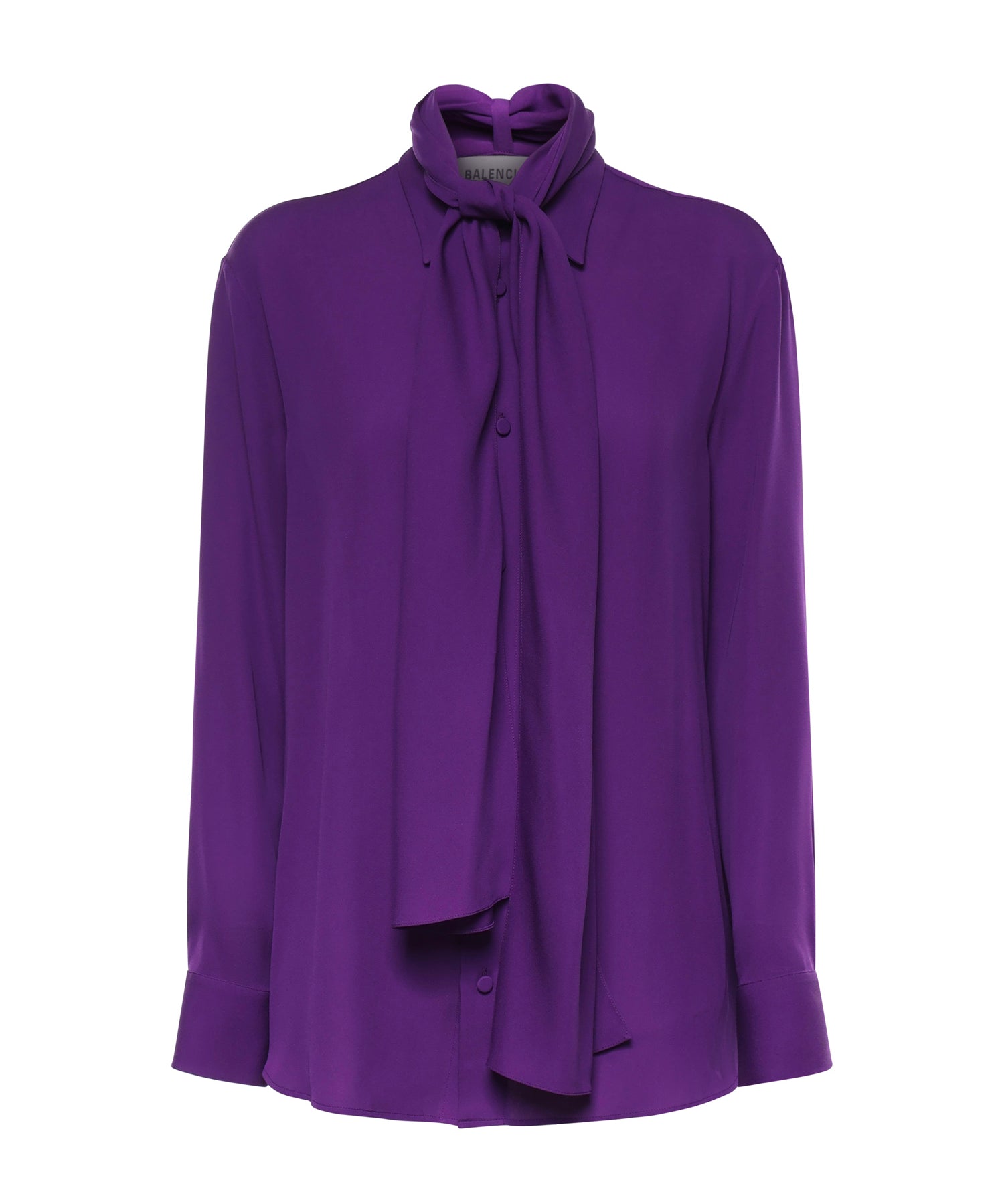Camicia con sciarpa in georgette di seta 872329 TUN135210 BALENCIAGA 
