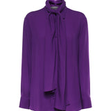 Camicia con sciarpa in georgette di seta 872329 TUN135210 BALENCIAGA 