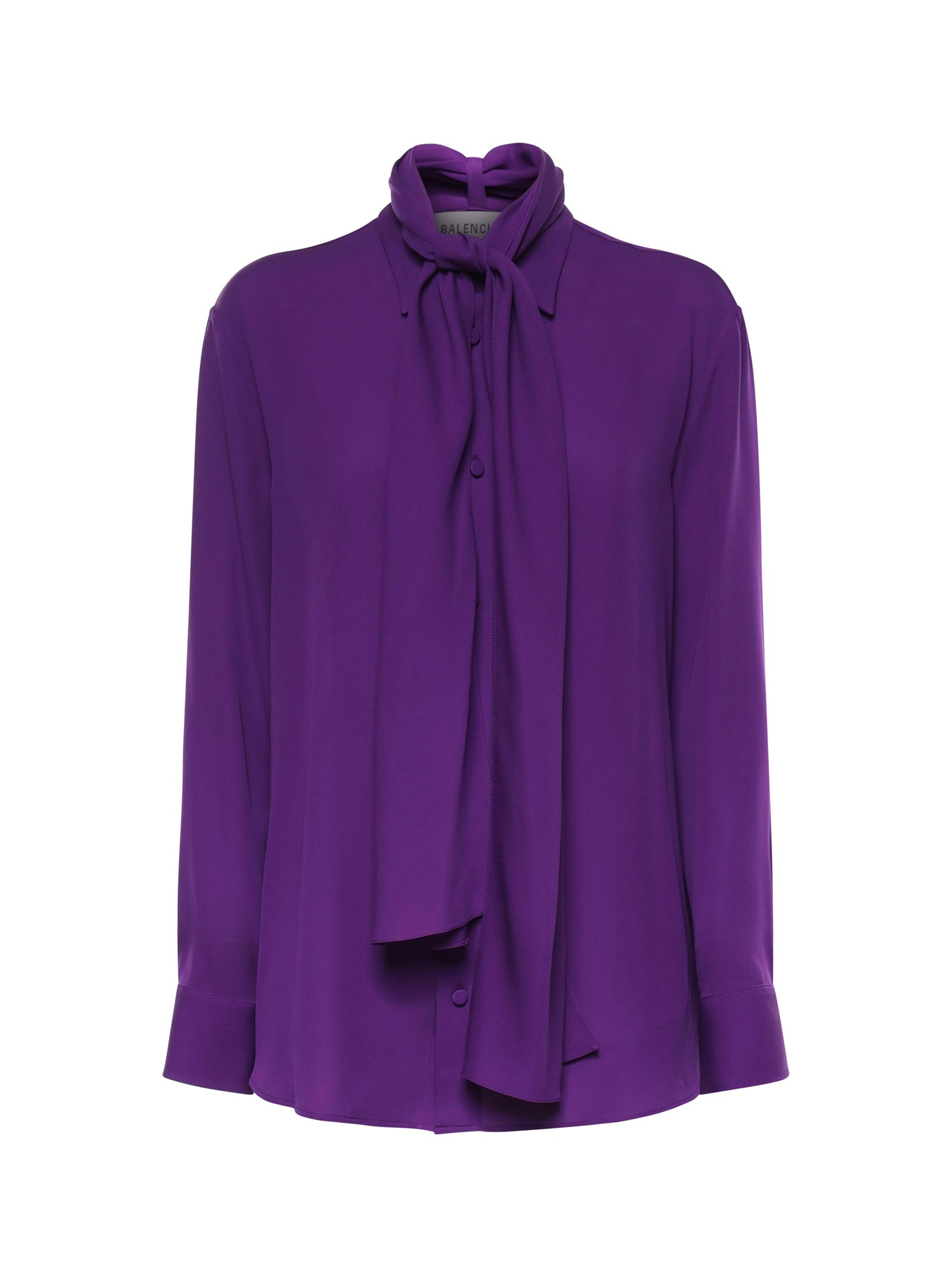 Camicia con sciarpa in georgette di seta 872329 TUN135210 BALENCIAGA 