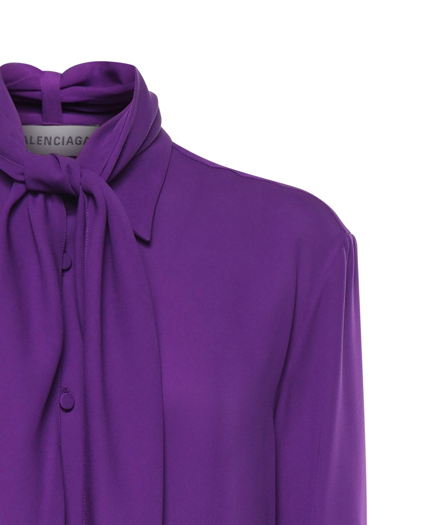 Camicia con sciarpa in georgette di seta 872329 TUN135210 BALENCIAGA 