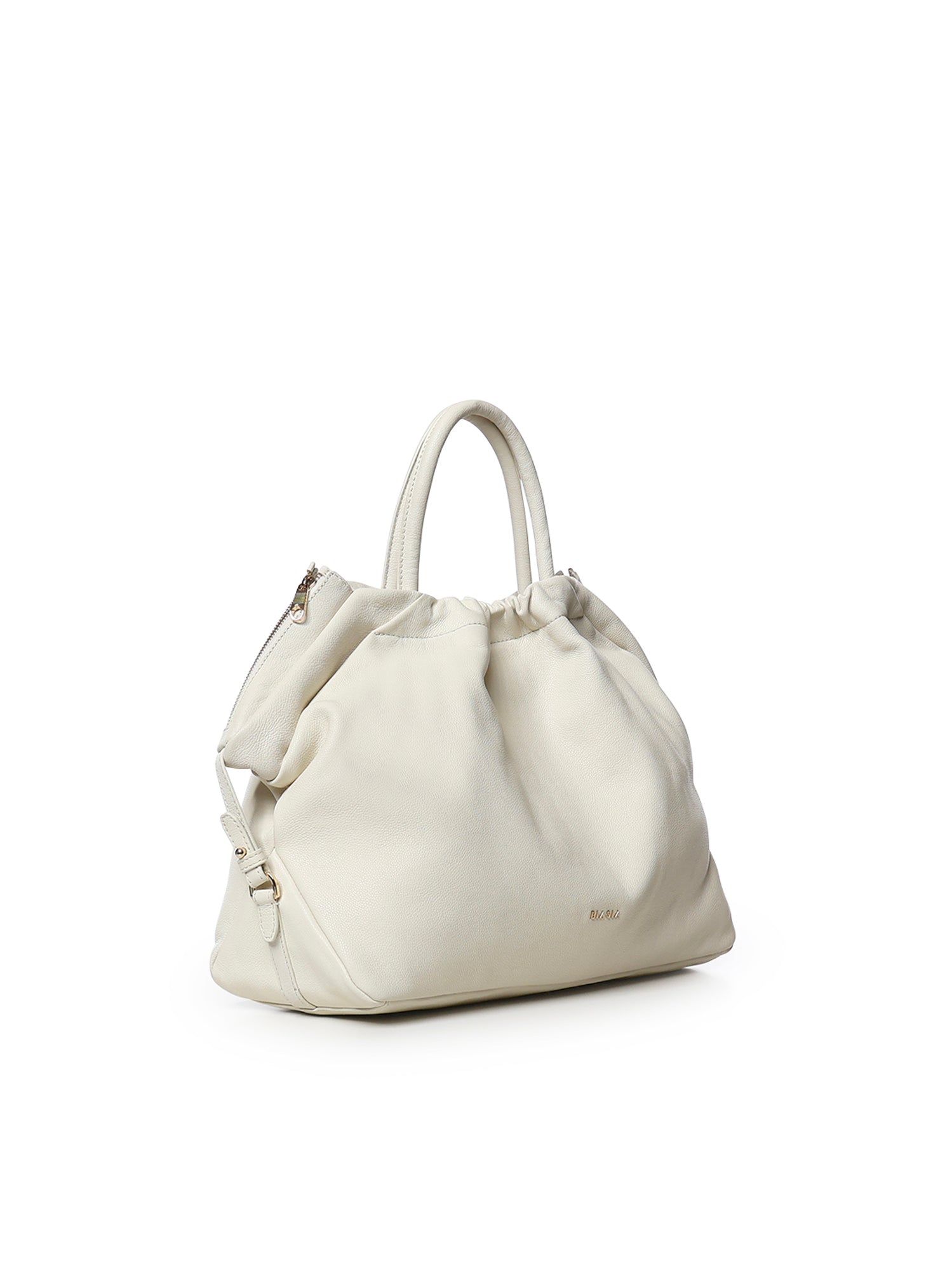 Borsa in pelle con logo BIBP9E701 AVORIO BIASIA 