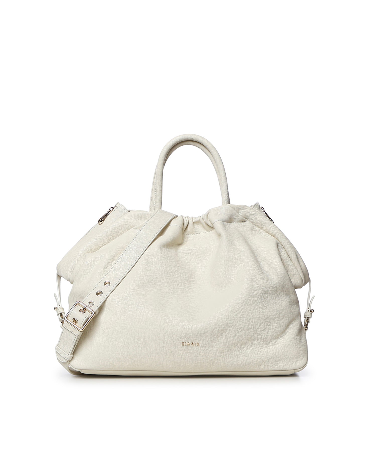 Borsa in pelle con logo BIBP9E701 AVORIO BIASIA 