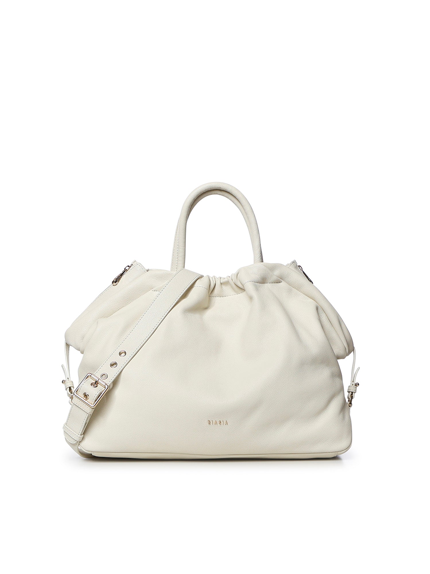 Borsa in pelle con logo BIBP9E701 AVORIO BIASIA 