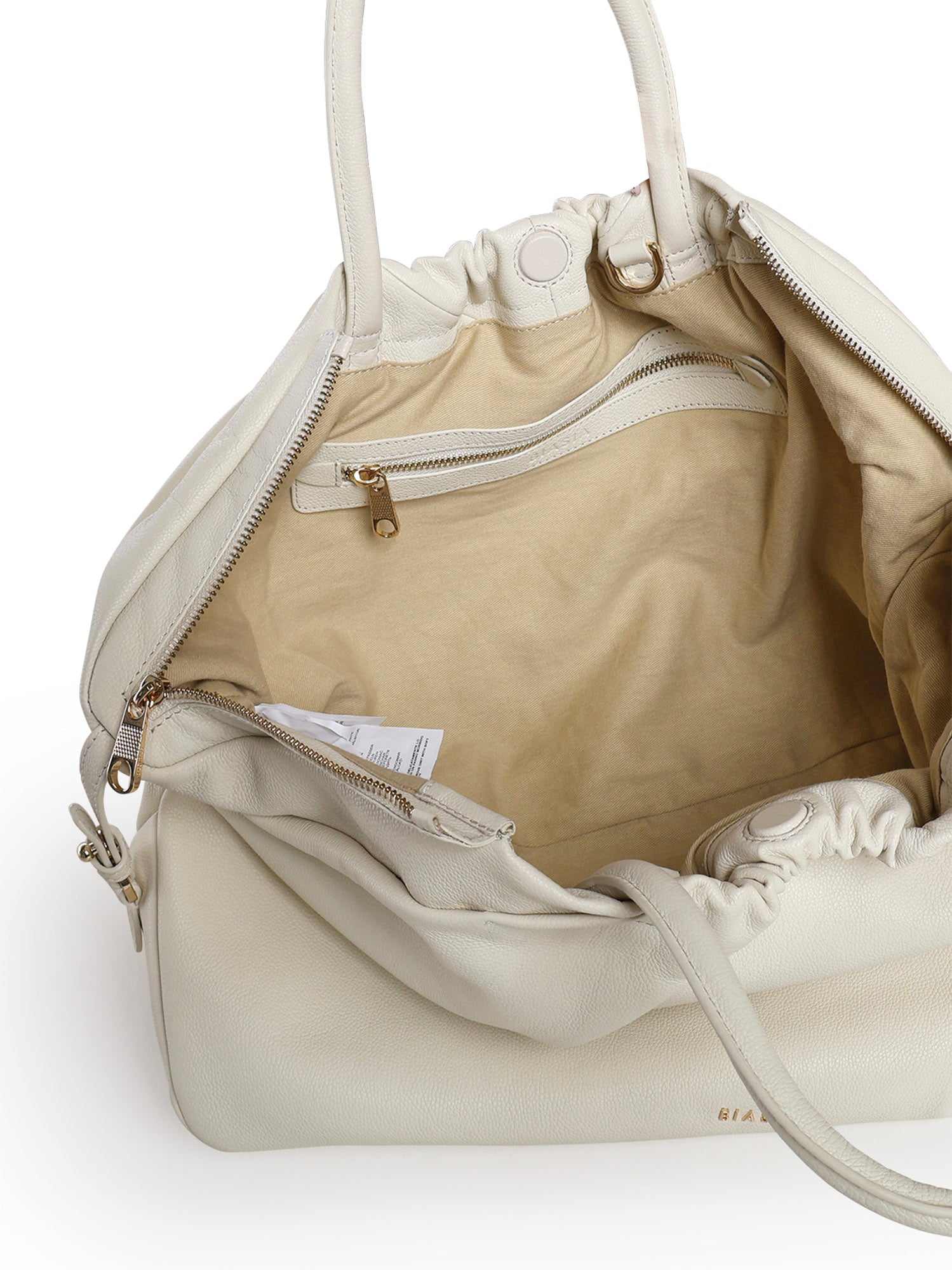 Borsa in pelle con logo BIBP9E701 AVORIO BIASIA 