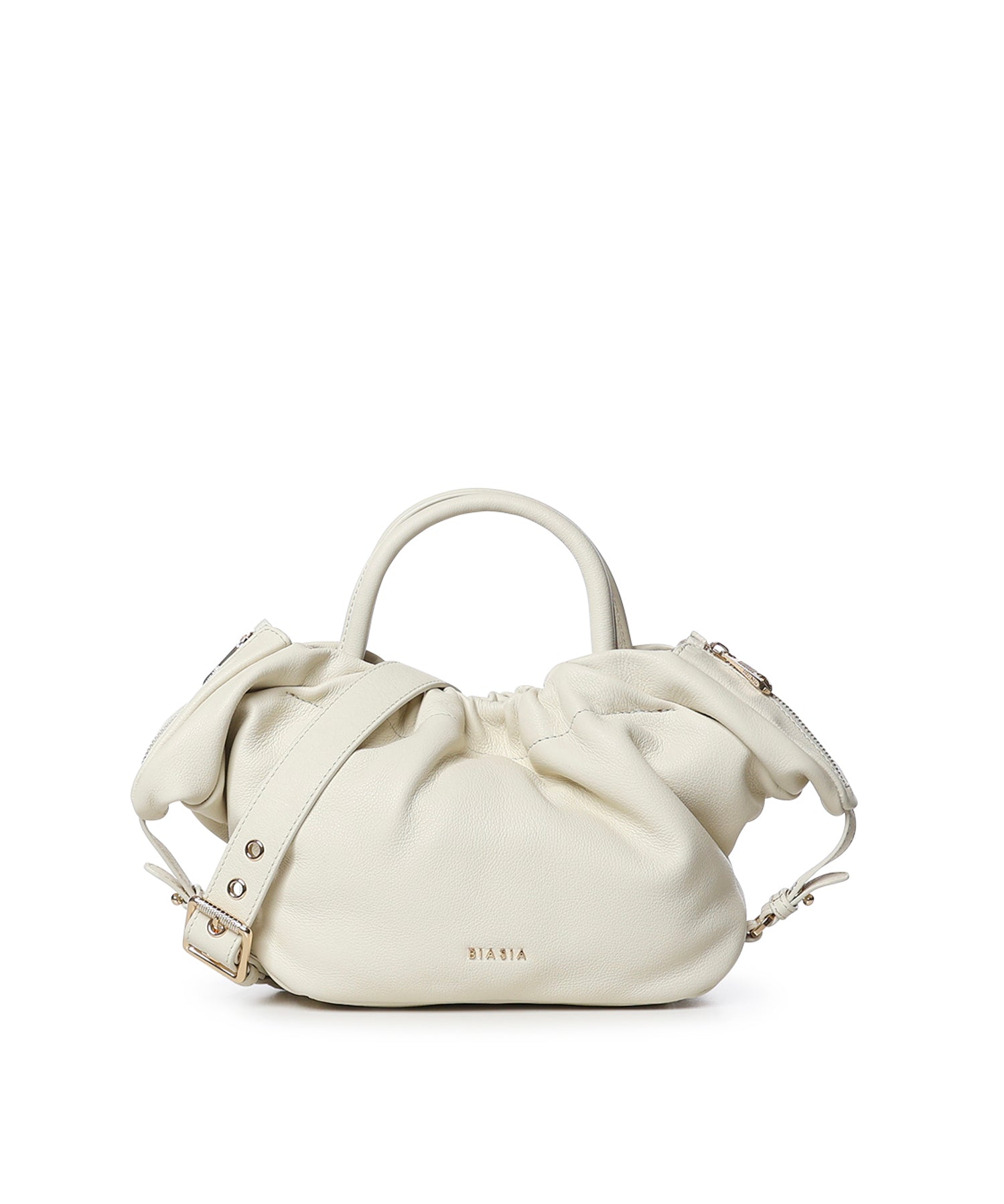 Mini bag in pelle con logo<BR/> BIBP9E702 AVORIO BIASIA 