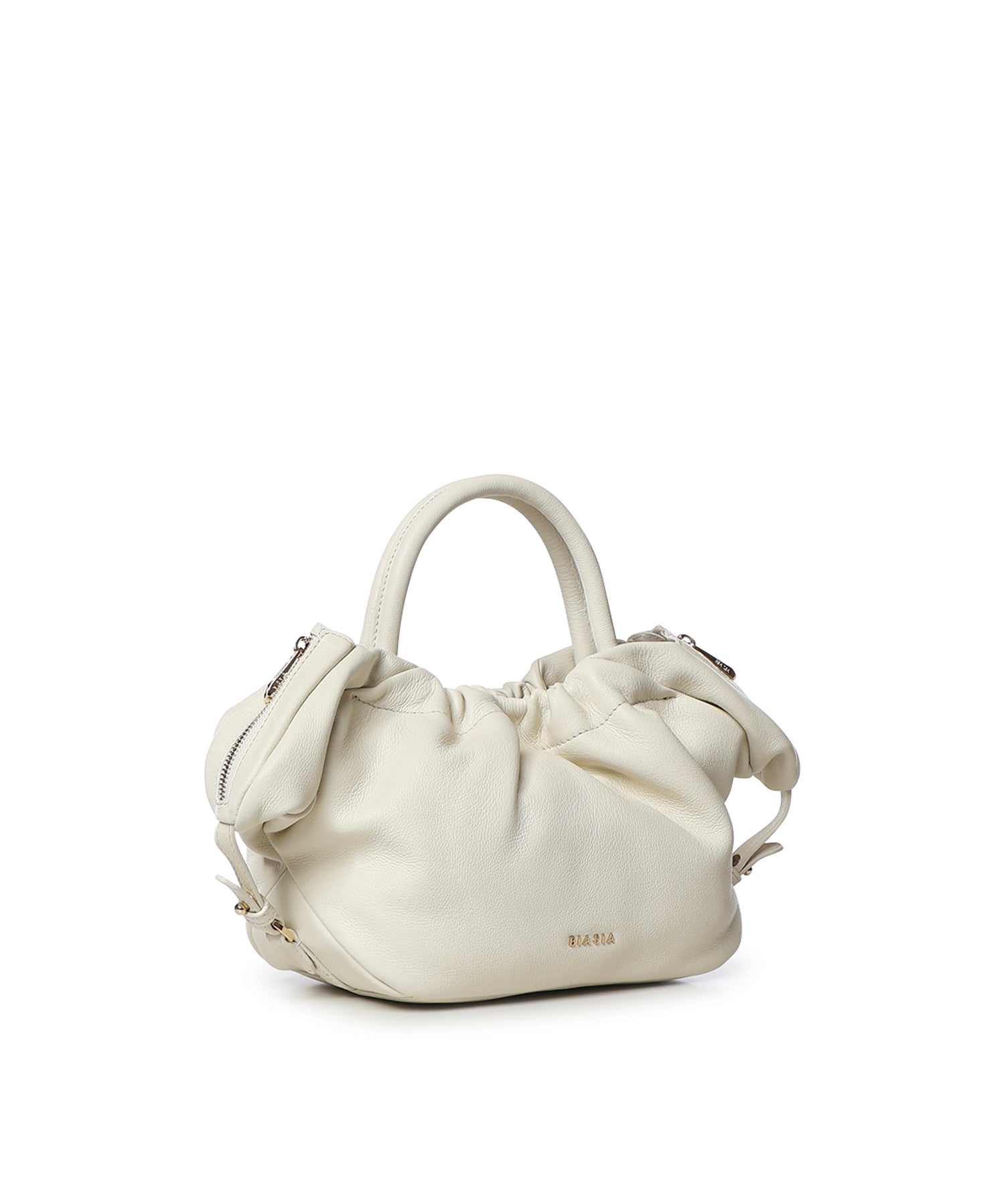 Mini bag in pelle con logo<BR/> BIBP9E702 AVORIO BIASIA 