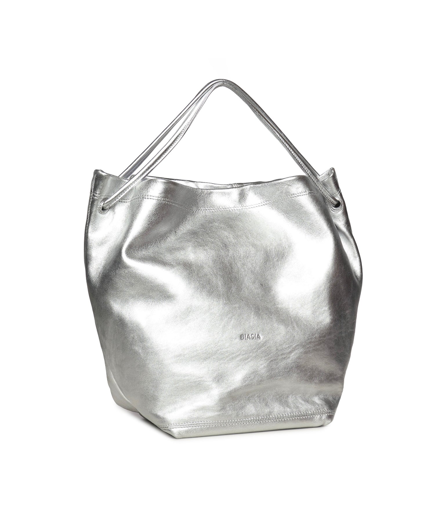 Borsa a spalla in pelle effetto metallizzato BIBP9ZI01M 040 BIASIA 