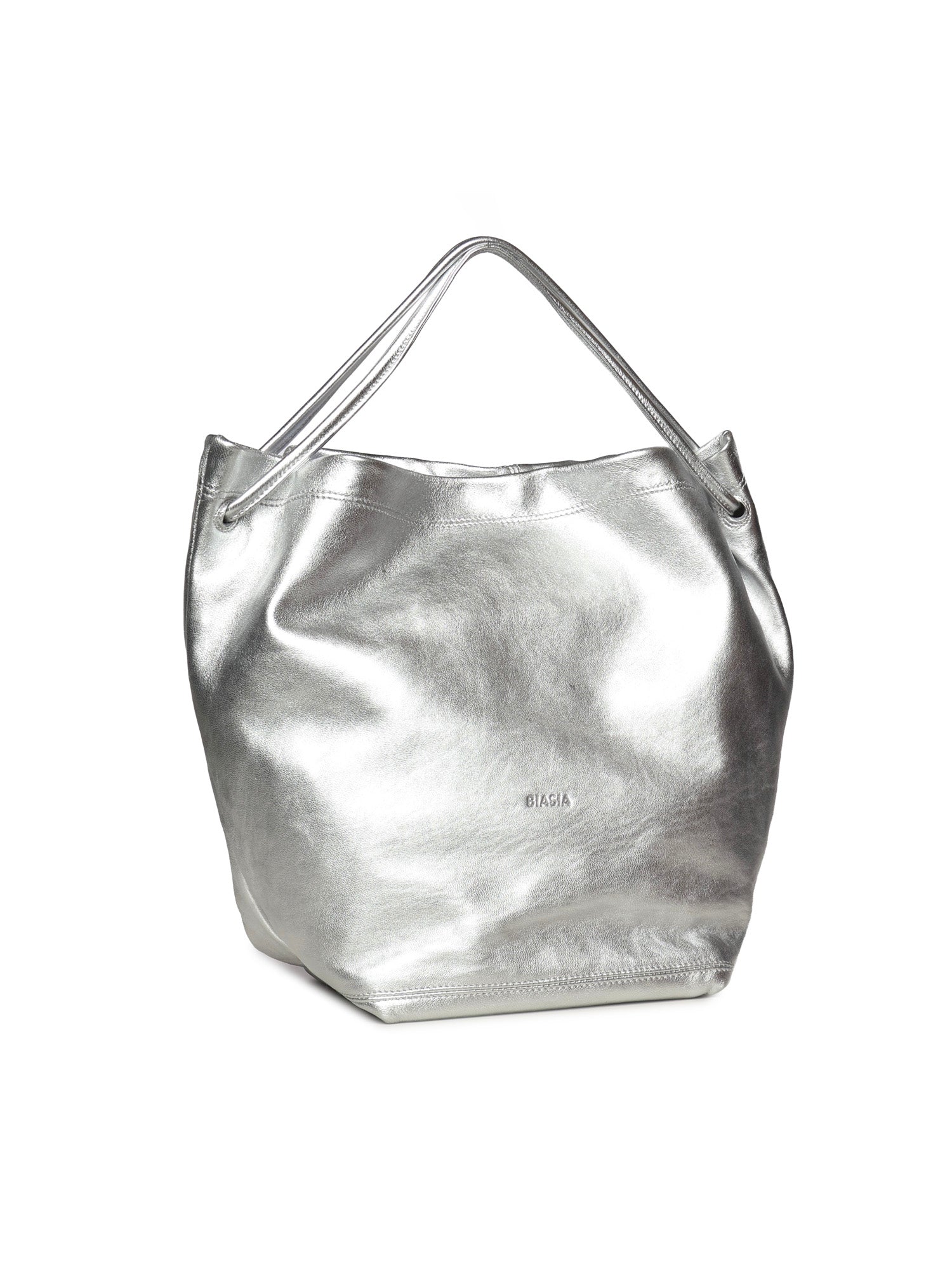 Borsa a spalla in pelle effetto metallizzato BIBP9ZI01M 040 BIASIA 