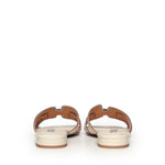 Sandali flat Holly in pelle 755Z10VK OFF WHITE BIBI LOU 