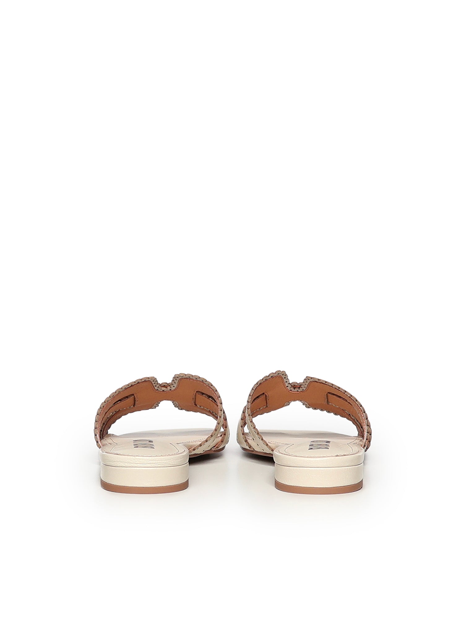 Sandali flat Holly in pelle 755Z10VK OFF WHITE BIBI LOU 