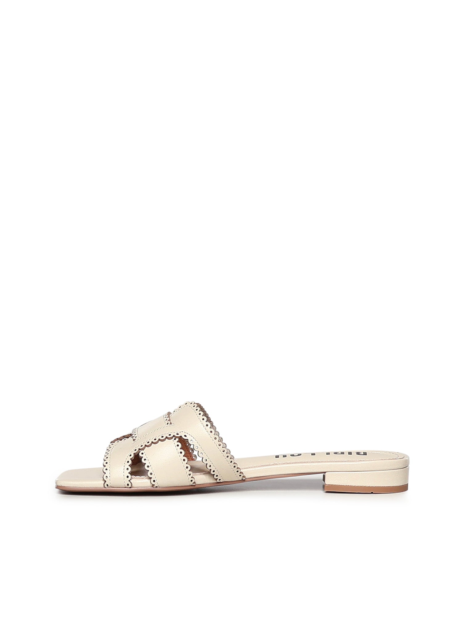 Sandali flat Holly in pelle 755Z10VK OFF WHITE BIBI LOU 