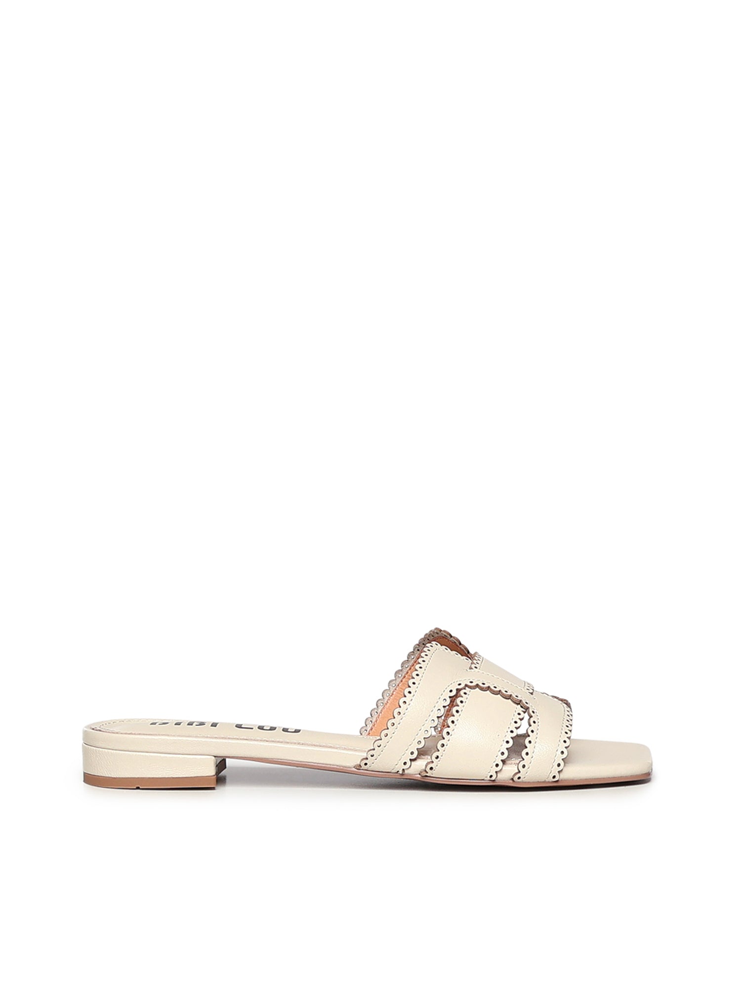 Sandali flat Holly in pelle 755Z10VK OFF WHITE BIBI LOU 